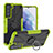 Funda Bumper Silicona y Plastico Mate Carcasa con Magnetico Anillo de dedo Soporte T08 para Samsung Galaxy S21 FE 5G