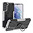 Funda Bumper Silicona y Plastico Mate Carcasa con Magnetico Anillo de dedo Soporte T08 para Samsung Galaxy S22 Plus 5G