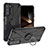 Funda Bumper Silicona y Plastico Mate Carcasa con Magnetico Anillo de dedo Soporte T08 para Samsung Galaxy S24 5G