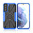 Funda Bumper Silicona y Plastico Mate Carcasa con Magnetico Anillo de dedo Soporte T09 para Samsung Galaxy S21 5G