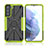 Funda Bumper Silicona y Plastico Mate Carcasa con Magnetico Anillo de dedo Soporte T09 para Samsung Galaxy S21 5G