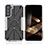 Funda Bumper Silicona y Plastico Mate Carcasa con Magnetico Anillo de dedo Soporte T09 para Samsung Galaxy S24 5G