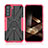 Funda Bumper Silicona y Plastico Mate Carcasa con Magnetico Anillo de dedo Soporte T09 para Samsung Galaxy S24 5G