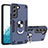 Funda Bumper Silicona y Plastico Mate Carcasa con Magnetico Anillo de dedo Soporte Y01B para Samsung Galaxy S21 FE 5G