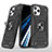 Funda Bumper Silicona y Plastico Mate Carcasa con Magnetico Anillo de dedo Soporte YF1 para Apple iPhone 14 Pro