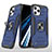 Funda Bumper Silicona y Plastico Mate Carcasa con Magnetico Anillo de dedo Soporte YF1 para Apple iPhone 14 Pro Max