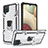 Funda Bumper Silicona y Plastico Mate Carcasa con Magnetico Anillo de dedo Soporte YF1 para Samsung Galaxy A12 5G