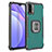 Funda Bumper Silicona y Plastico Mate Carcasa con Magnetico Anillo de dedo Soporte ZJ2 para Xiaomi Redmi Note 9 4G