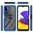 Funda Bumper Silicona y Plastico Mate Carcasa con Magnetico Anillo de dedo Soporte ZJ5 para Samsung Galaxy A22 5G