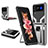 Funda Bumper Silicona y Plastico Mate Carcasa con Magnetico Anillo de dedo Soporte ZL1 para Samsung Galaxy Z Flip3 5G