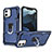 Funda Bumper Silicona y Plastico Mate Carcasa con Magnetico Soporte A01 para Apple iPhone 12