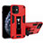 Funda Bumper Silicona y Plastico Mate Carcasa con Magnetico Soporte H01 para Apple iPhone 12