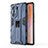 Funda Bumper Silicona y Plastico Mate Carcasa con Magnetico Soporte KC1 para Huawei Honor 60 Pro 5G