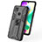 Funda Bumper Silicona y Plastico Mate Carcasa con Magnetico Soporte KC1 para Xiaomi Redmi 9 India