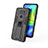 Funda Bumper Silicona y Plastico Mate Carcasa con Magnetico Soporte KC1 para Xiaomi Redmi Note 9