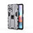Funda Bumper Silicona y Plastico Mate Carcasa con Magnetico Soporte KC2 para Xiaomi Redmi Note 10 Pro 4G