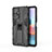 Funda Bumper Silicona y Plastico Mate Carcasa con Magnetico Soporte KC2 para Xiaomi Redmi Note 10 Pro 4G