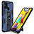 Funda Bumper Silicona y Plastico Mate Carcasa con Magnetico Soporte MQ1 para Samsung Galaxy M31 Prime Edition