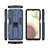 Funda Bumper Silicona y Plastico Mate Carcasa con Magnetico Soporte T02 para Samsung Galaxy M12