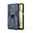 Funda Bumper Silicona y Plastico Mate Carcasa con Magnetico Soporte T04 para Samsung Galaxy A12 Nacho