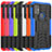 Funda Bumper Silicona y Plastico Mate Carcasa con Soporte A01 para Motorola Moto G10 Power