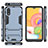 Funda Bumper Silicona y Plastico Mate Carcasa con Soporte T01 para Samsung Galaxy A01 SM-A015