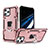 Funda Bumper Silicona y Plastico Mate Carcasa con Soporte YF1 para Apple iPhone 13 Pro Max