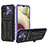 Funda Bumper Silicona y Plastico Mate Carcasa con Soporte YF1 para Samsung Galaxy A12 Nacho