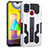 Funda Bumper Silicona y Plastico Mate Carcasa con Soporte ZJ1 para Samsung Galaxy M21s