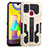 Funda Bumper Silicona y Plastico Mate Carcasa con Soporte ZJ1 para Samsung Galaxy M31 Prime Edition