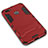 Funda Bumper Silicona y Plastico Mate con Soporte para Huawei P9 Lite Mini Rojo