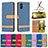 Funda de Cuero Cartera con Soporte Carcasa B16F para Samsung Galaxy M04