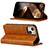 Funda de Cuero Cartera con Soporte Carcasa D05T para Apple iPhone 14