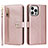 Funda de Cuero Cartera con Soporte Carcasa D06T para Apple iPhone 13 Pro Max