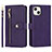 Funda de Cuero Cartera con Soporte Carcasa D06T para Apple iPhone 15