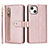 Funda de Cuero Cartera con Soporte Carcasa D06T para Apple iPhone 15