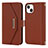 Funda de Cuero Cartera con Soporte Carcasa D07T para Apple iPhone 15