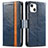 Funda de Cuero Cartera con Soporte Carcasa F03 para Apple iPhone 15