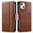 Funda de Cuero Cartera con Soporte Carcasa F03 para Apple iPhone 15