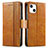 Funda de Cuero Cartera con Soporte Carcasa F03 para Apple iPhone 15