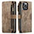 Funda de Cuero Cartera con Soporte Carcasa H27 para Apple iPhone 13 Pro Max