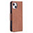 Funda de Cuero Cartera con Soporte Carcasa L01 para Apple iPhone 13 Mini Marron