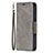 Funda de Cuero Cartera con Soporte Carcasa L01 para Apple iPhone 13 Pro Gris Oscuro