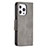 Funda de Cuero Cartera con Soporte Carcasa L01 para Apple iPhone 13 Pro Gris Oscuro