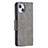 Funda de Cuero Cartera con Soporte Carcasa L01 para Apple iPhone 14 Plus Gris