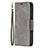 Funda de Cuero Cartera con Soporte Carcasa L01 para Apple iPhone 14 Pro Max Gris Oscuro