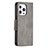 Funda de Cuero Cartera con Soporte Carcasa L01 para Apple iPhone 14 Pro Max Gris Oscuro