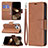 Funda de Cuero Cartera con Soporte Carcasa L01 para Apple iPhone 14 Pro Max Marron