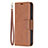 Funda de Cuero Cartera con Soporte Carcasa L01 para Apple iPhone 14 Pro Max Marron