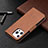 Funda de Cuero Cartera con Soporte Carcasa L01 para Apple iPhone 14 Pro Max Marron